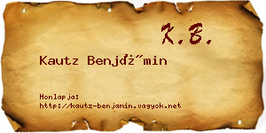 Kautz Benjámin névjegykártya